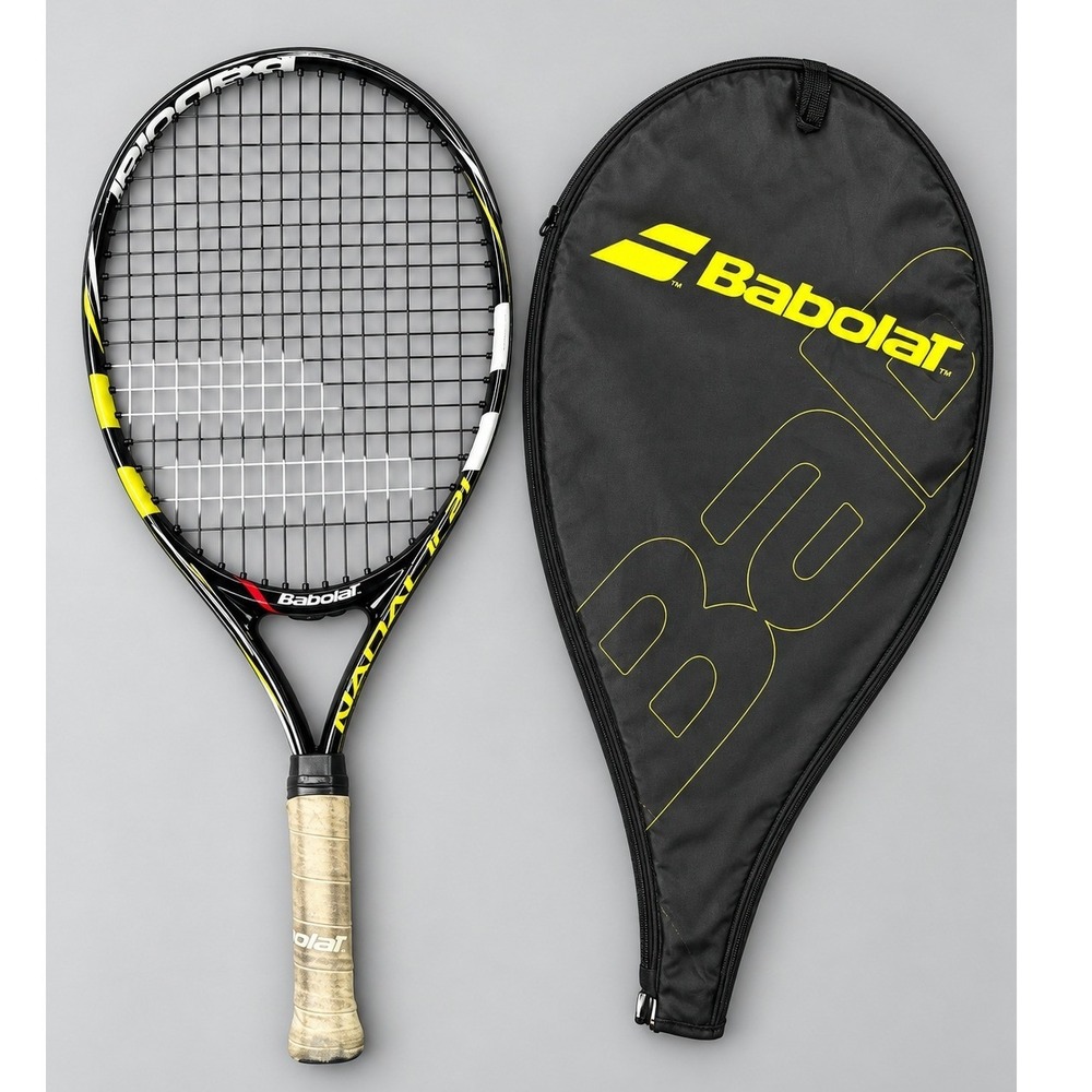 Babolat Junior Tennis Racquet 535mm 180g Black Yellow with Head Cover